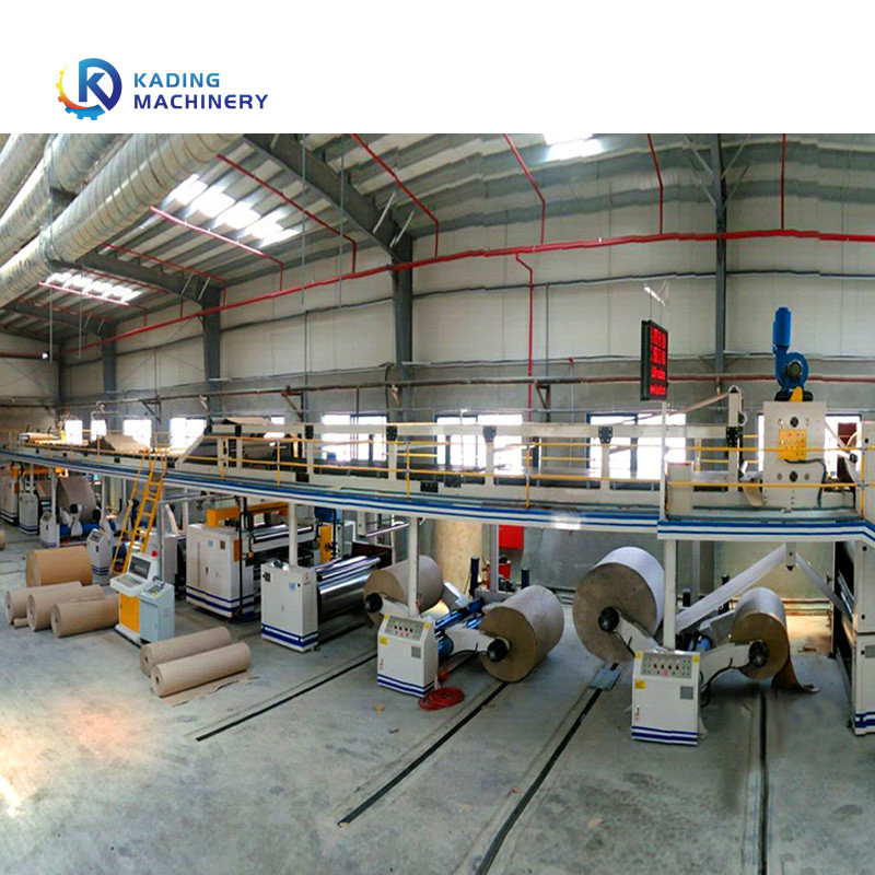 Línea de corrugado de hojas de papel corrugado 120m/min Velocidad con máquina de corte rotativo