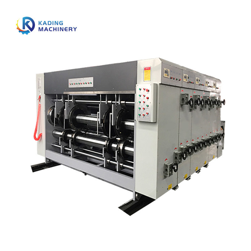 Máquina de impresión de cartón multicolor con corte por matrices rotativas
