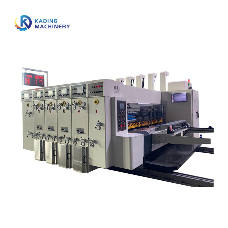 Máquina de impresión de cartón multicolor con corte por matrices rotativas