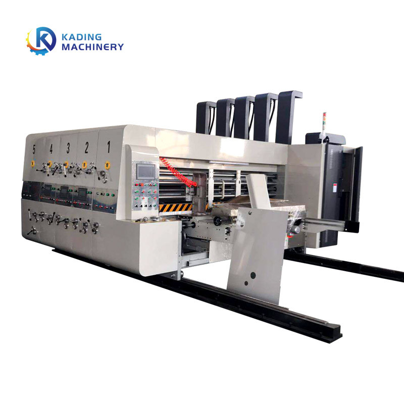 Máquina de impresión de cartón multicolor con corte por matrices rotativas