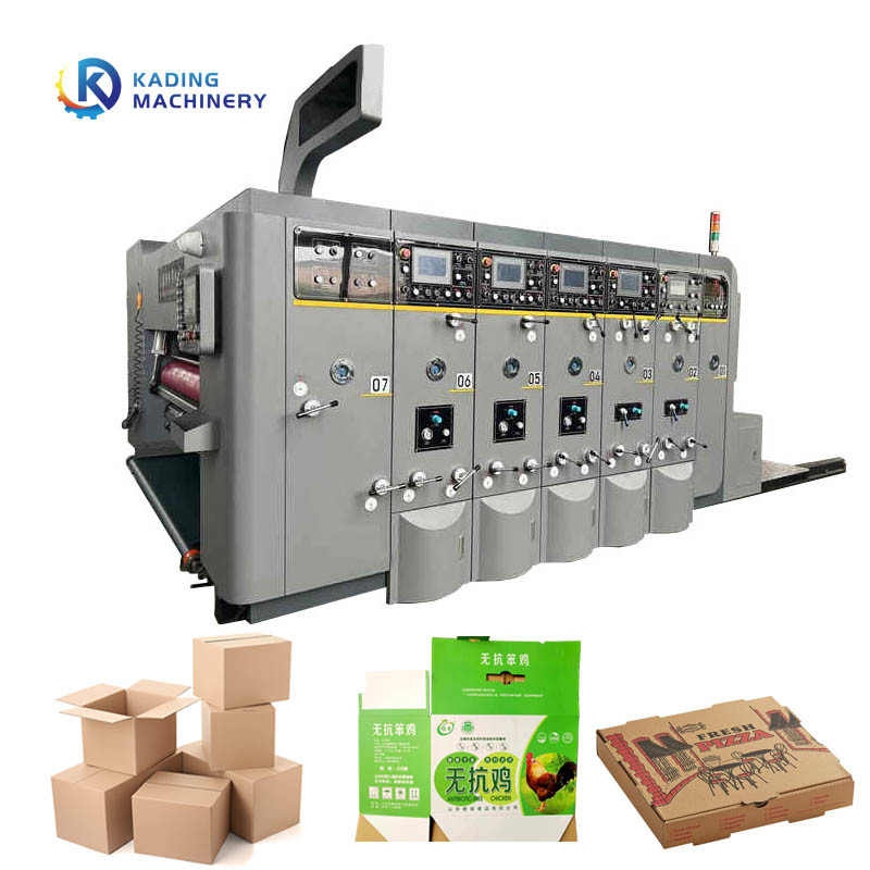 Máquina de impresión de cajas flexos multicolores para cajas de pizza onduladas de 5 capas