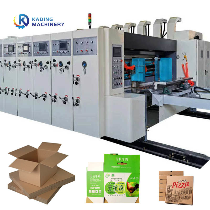 Máquina de impresión de cajas onduladas automática con borde de plomo para hacer cajas de pizza