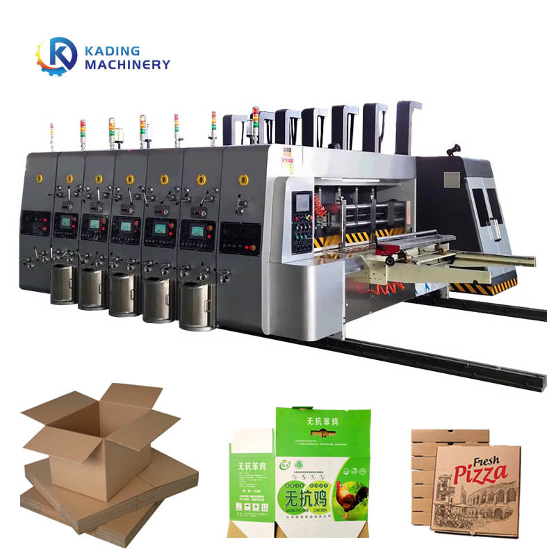 Máquina de impresión de cajas onduladas automática con borde de plomo para hacer cajas de pizza