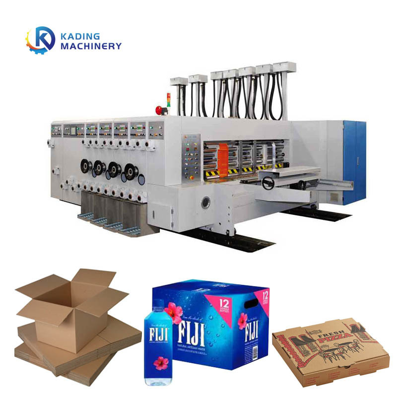 Tinta a base de agua Flexo cartón corrugado máquina de impresión rotativa de corte a presión