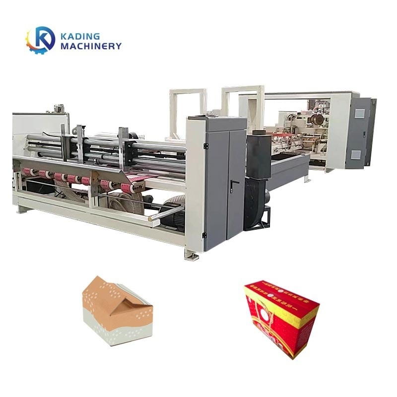 4 6 esquinas Full Auto Folder Gluer máquina de coser para la fabricación de cajas de pizza