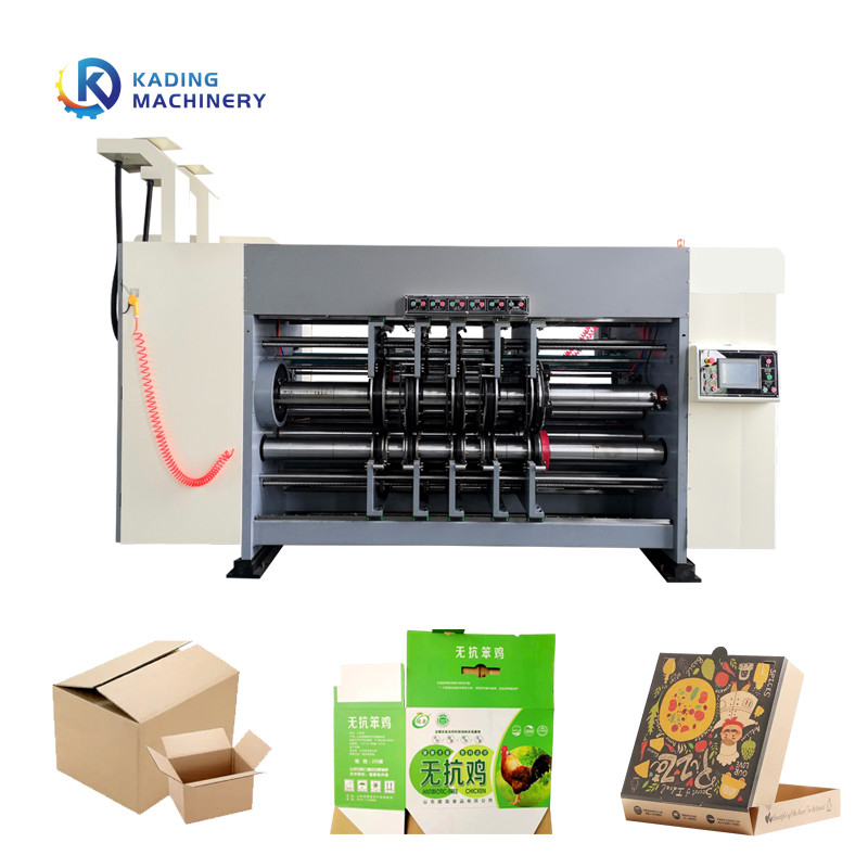Máquina de impresión de cajas onduladas de 3 colores para cortar cajas de pizza a presión