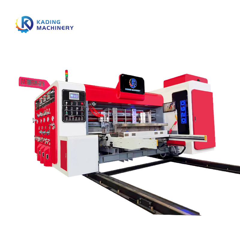 Máquina de impresión de cajas onduladas de alimentación de vanguardia con corte por matrices rotativas