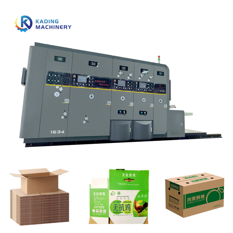 Máquina de impresión de cajas de cartón multicolores de corte por matrices rotativas para hacer cajas de pizza