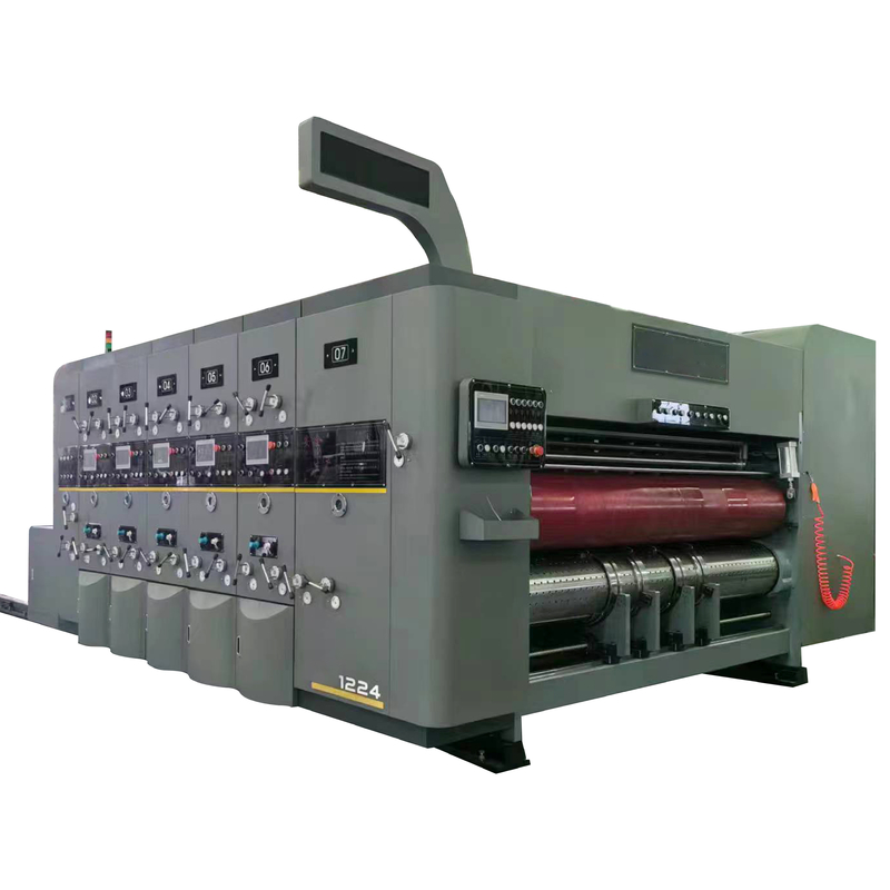 Flexo Impresión de tinta a base de agua máquina de impresión de caja corrugada con cuchillo de ranura para hacer caja de pizza